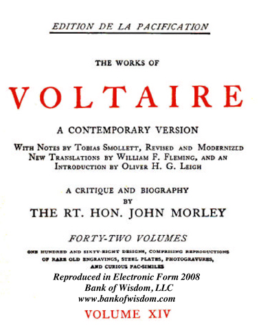 The Works of Voltaire, Vol. 14 of 42 vols + INDEX volume 43